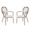 Flash Furniture Lourdes Thonet French Bistro Stacking Chair w/Arms, White/Gray PE Rattan/Bamboo Alum Frame, 2PK 2-SDA-AD642002A-WHGY-NAT-GG - alternate 2